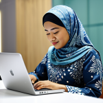 **

A professional Malay businesswoman in a modest batik dress, working on a laptop at a modern co-working space in Kuala Lumpur, Malaysia. Soft, natural lighting. Safe for work, appropriate content, fully clothed, professional, perfect anatomy, natural proportions, high quality.

**