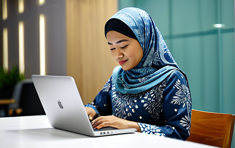 **

A professional Malay businesswoman in a modest batik dress, working on a laptop at a modern co-working space in Kuala Lumpur, Malaysia. Soft, natural lighting. Safe for work, appropriate content, fully clothed, professional, perfect anatomy, natural proportions, high quality.

**