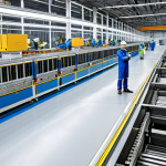 Integrated Supply Chain**

"A bustling Belgian factory floor, showcasing seamless collaboration between workers and automated machinery, fully clothed, appropriate attire, safe for work, perfect anatomy, natural proportions, professional, modest, family-friendly, emphasizing the integration of local suppliers and high-quality production."

**