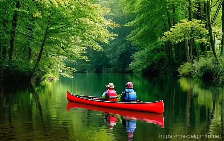 아르덴 산맥 - **Ardennes Forest Serenity with Canoeing**
A wide-angle, high-resolution shot capturing the vast...