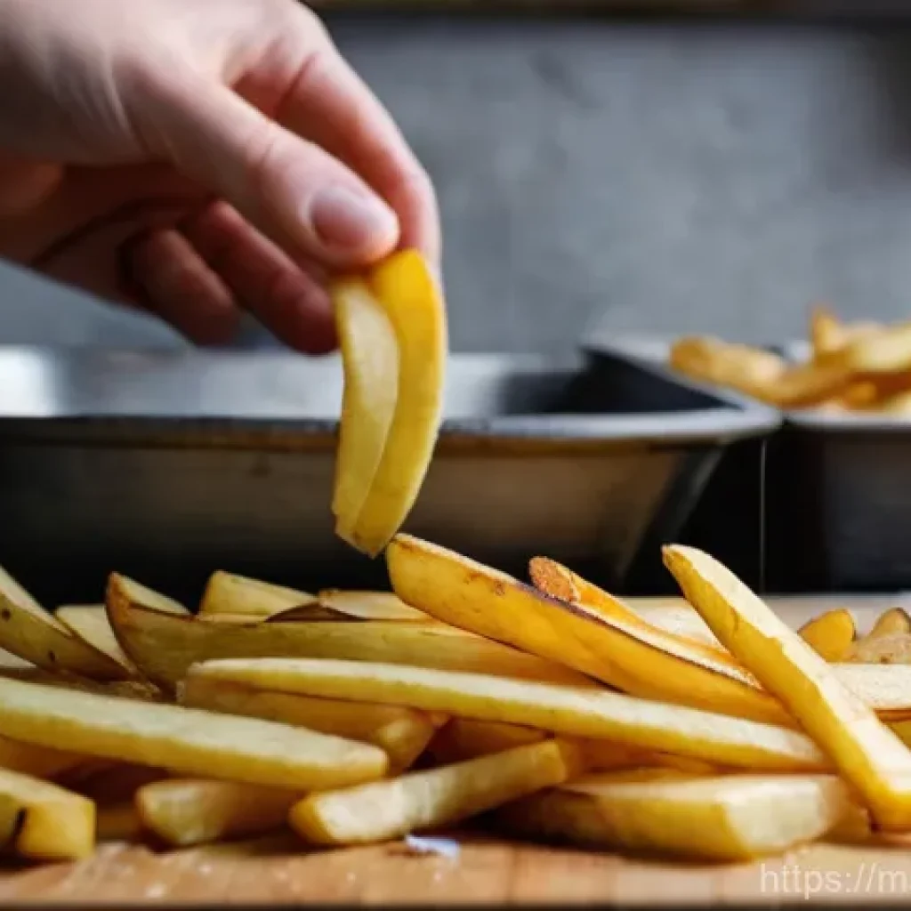 벨기에 감자튀김 문화 - **Prompt: "A close-up, high-definition photograph showcasing the meticulous process of preparing aut...