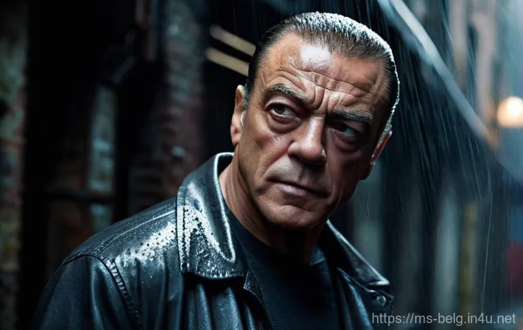 장 클로드 반담 - **Prompt:** A dynamic, full-body action shot of a young Jean-Claude Van Damme, captured mid-air as h...