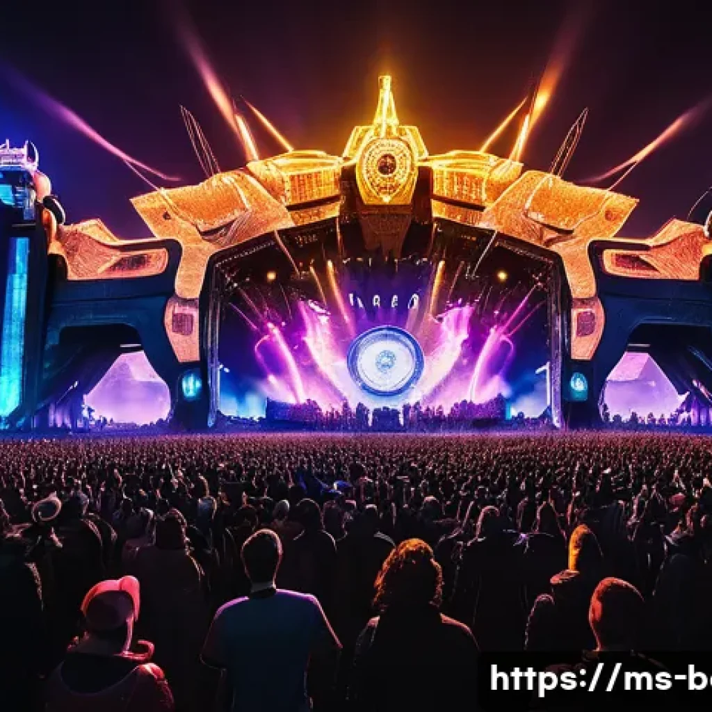 투머로우랜드 페스티벌 - **Tomorrowland 2025 'Orbyz' Mainstage Grandeur:**
A breathtaking, wide-angle shot of the Tomorro...